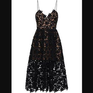 SELF-PORTRAIT Azalea Black Lace Midi Dress – US Size 2 (UK 6)